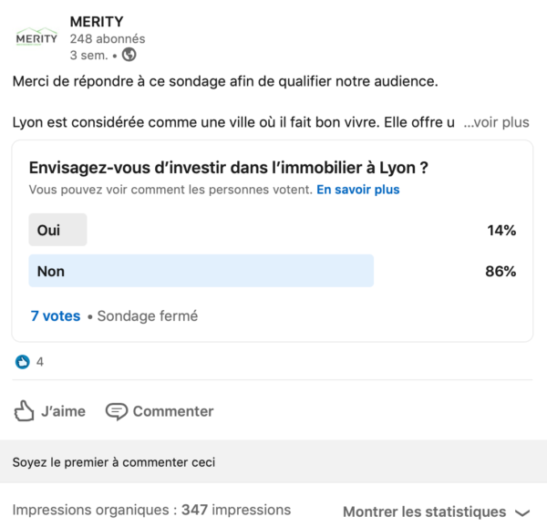screen sondage Linkedin